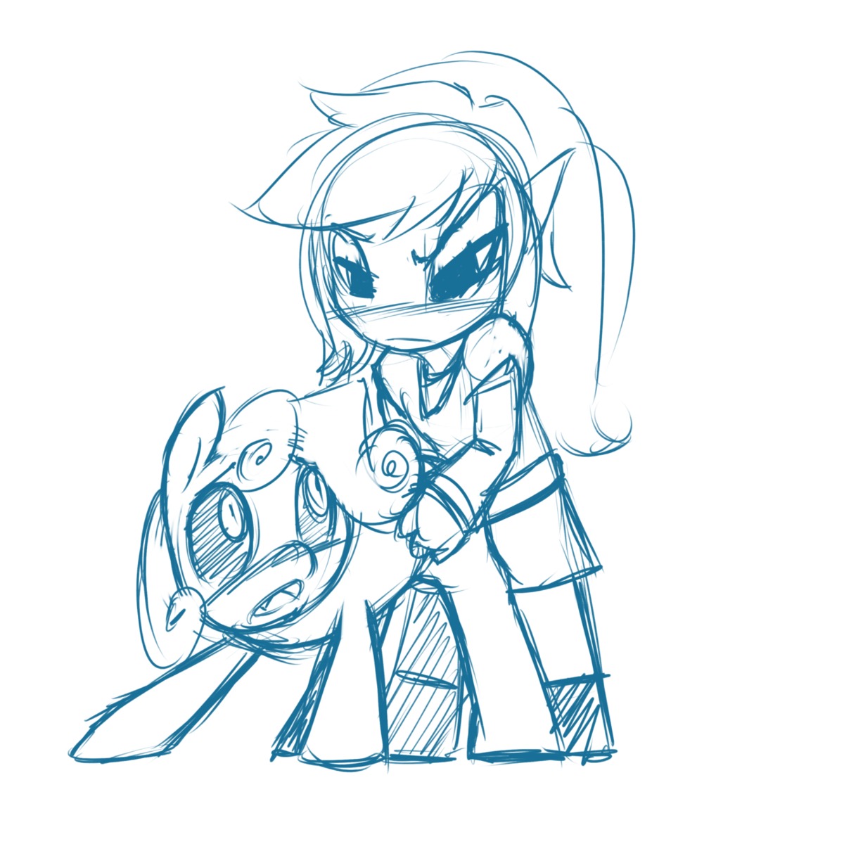 crossover female florecentmoo friendship_is_magic hair_on_head link male my_little_pony rule34 sweetie_belle_(mlp) the_legend_of_zelda the_wind_waker toon_link wind_waker young