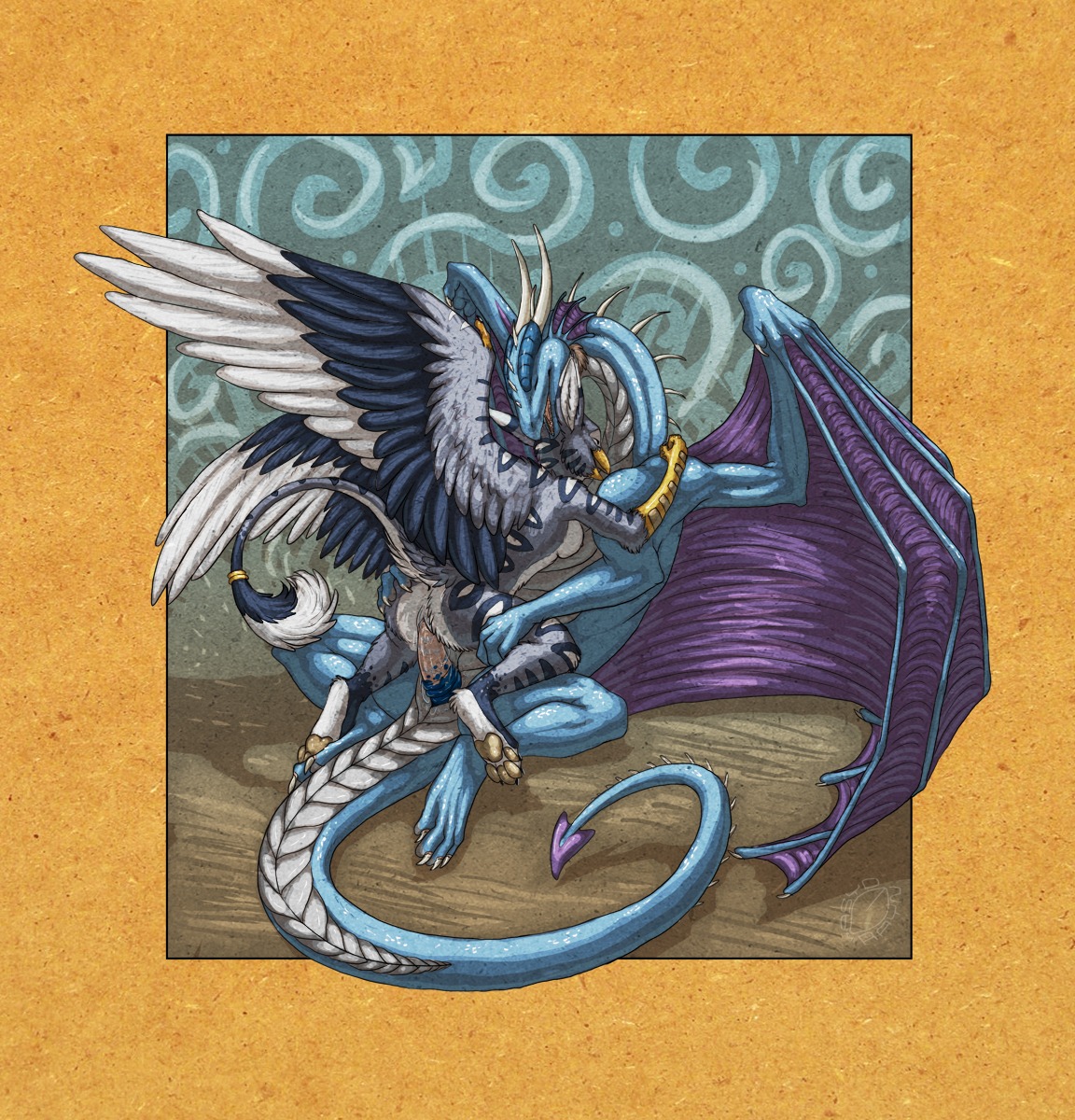 2011 acidapluvia anthro anthro_on_feral anthro_penetrated avian beak bestiality blue_body breasts dragon duo e621 erection european_mythology feathered_wings feathers female female_on_feral female_penetrated feral feral_penetrating feral_penetrating_anthro from_front_position genitals gryphon hi_res horn hypnoticdragon_(character) interspecies larger_male lying male male/female male_on_anthro male_penetrating male_penetrating_female membrane_(anatomy) membranous_wings mythological_avian mythological_creature mythological_scalie mythology non-mammal_breasts nude on_back penetration penile penile_penetration penis penis_in_vagina reverse_missionary_position scalie sex size_difference smaller_female smaller_penetrated tail tapering_penis vaginal vaginal_penetration veshiri vulva western_dragon wings