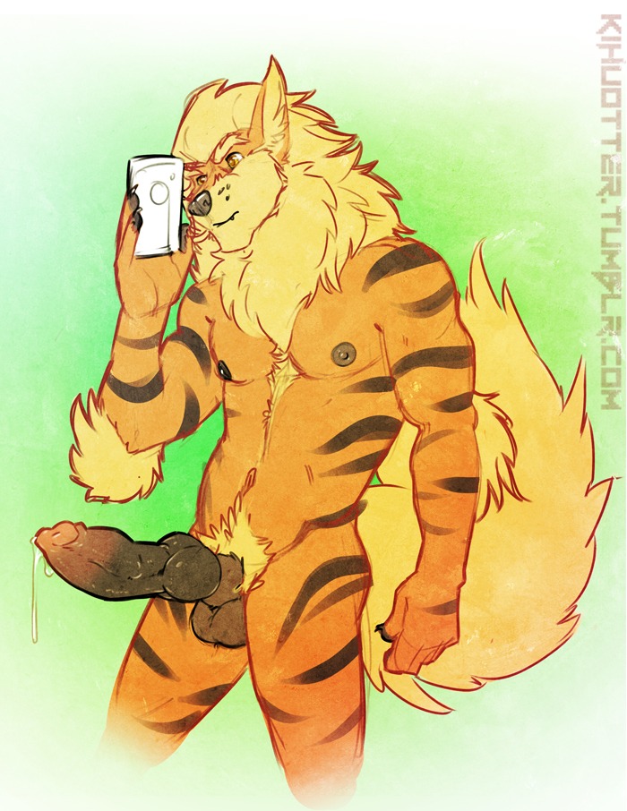 2014 amber_eyes animal_genitalia animal_penis anthro anthrofied apple_inc. arcanine balls big_penis bodily_fluids canid canine canine_genitalia canine_penis cellphone claws dowski e621 electronics erection fan_character fur generation_1_pokemon genital_fluids genitals holding_object holding_phone iphone kihu knot kyros_(dowski) male mammal nintendo nude penis phone pokemon pokemon_(species) pokemorph precum pubes selfie smartphone solo thick_penis