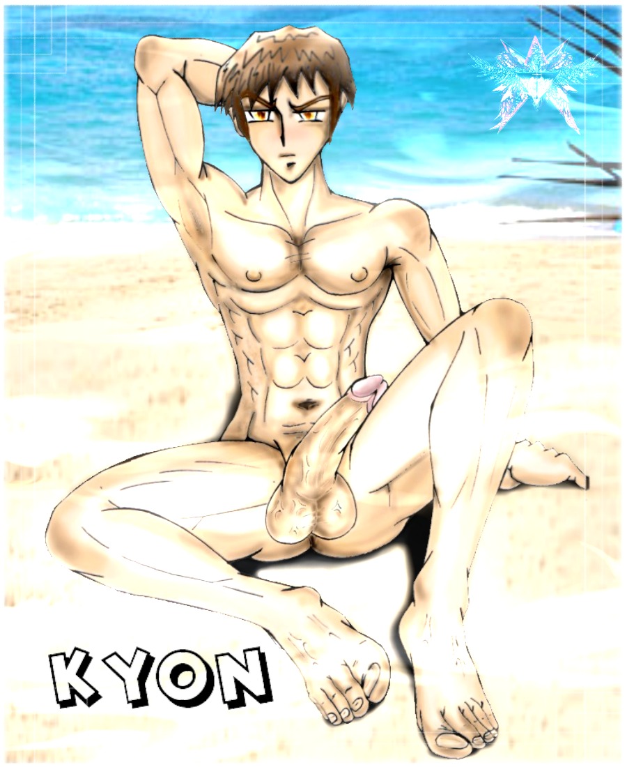 balls human kyon luciferseraphim male male_only muscles muscular muscular_male penis rule34 suzumiya_haruhi_no_yuuutsu tagme uncensored