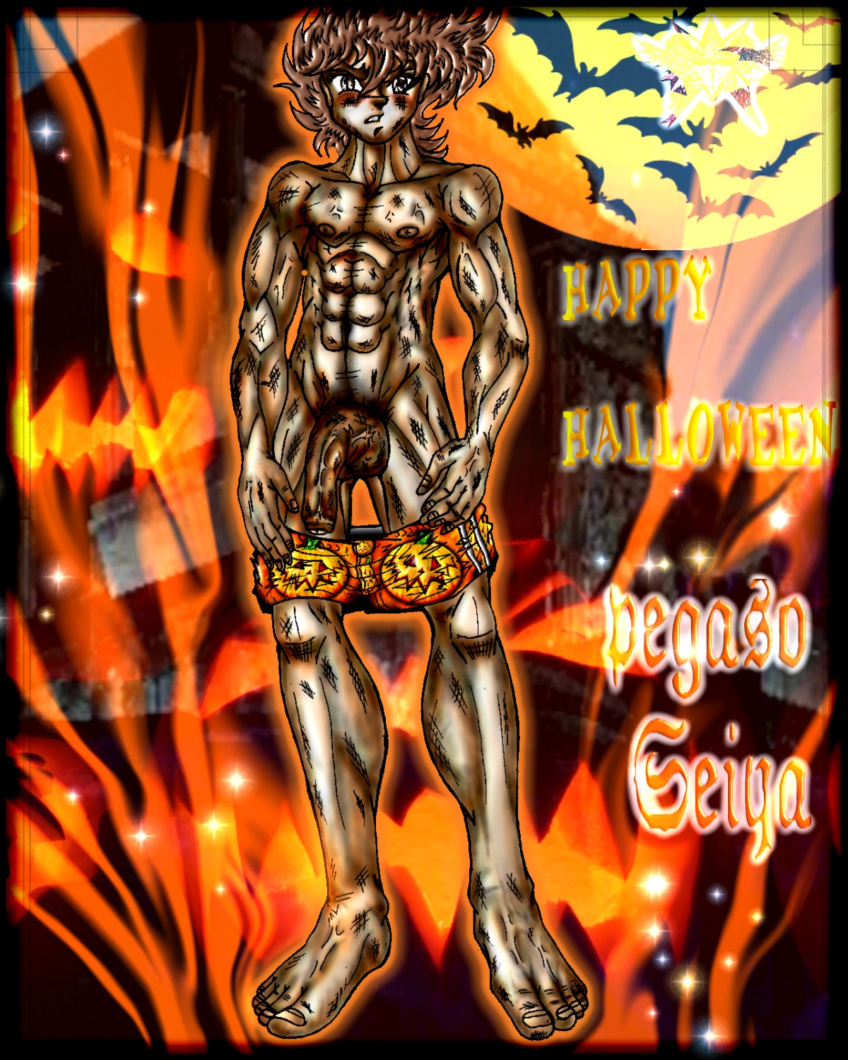 barefoot feet foreskin gay lucifer_seraphim male male_only muscles muscular nude pegasus_seiya penis rule34 saint_seiya tagme uncircumcised yaoi