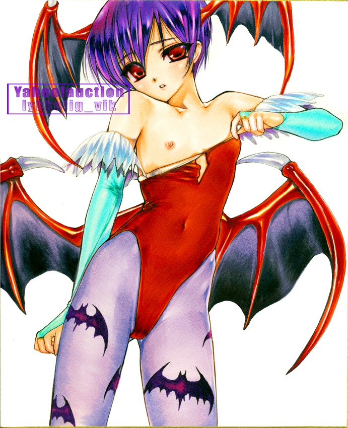 apple_bomb clothing darkstalkers demon female flat_chest head_wings lilith_aensland rule34 succubus tagme
