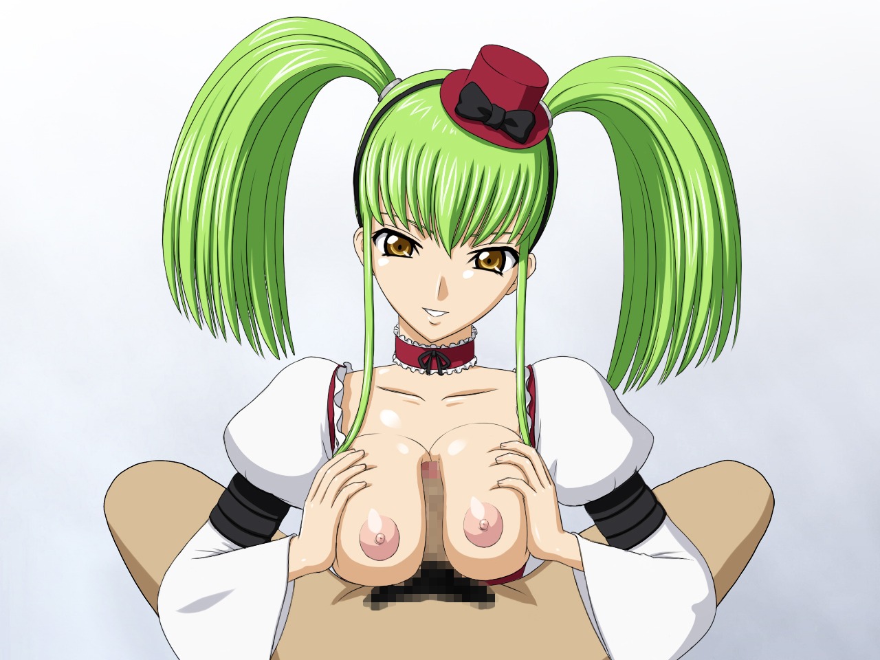 breasts c.c. code_geass falchion female human male paizuri rule34 straight