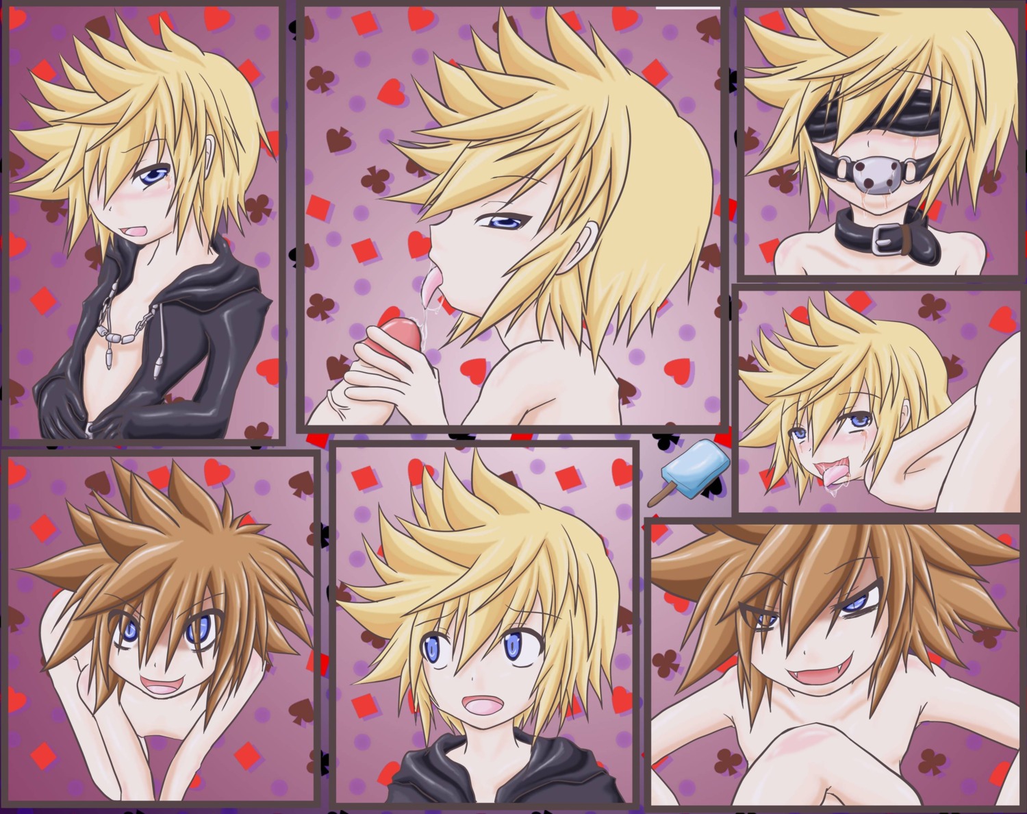 bondage comic disney gag gagged gay kingdom_hearts male male_only penis roxas rule34 sora sora_(kingdom_hearts) square_enix tagme yaoi
