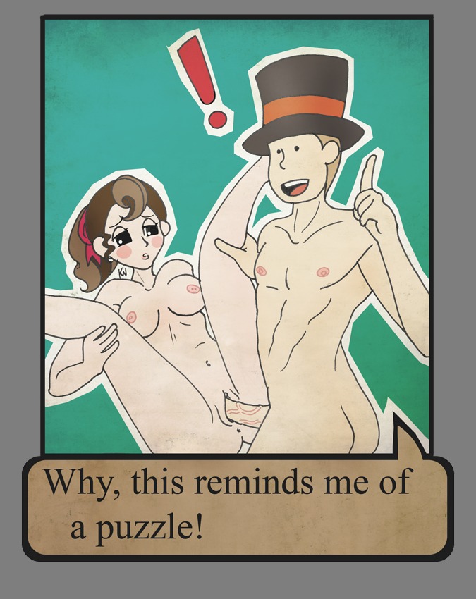 1boy 1girls female flora_reinhold hershel_layton humor level-5 male professor_layton pussy rule34 sex tophat vaginal