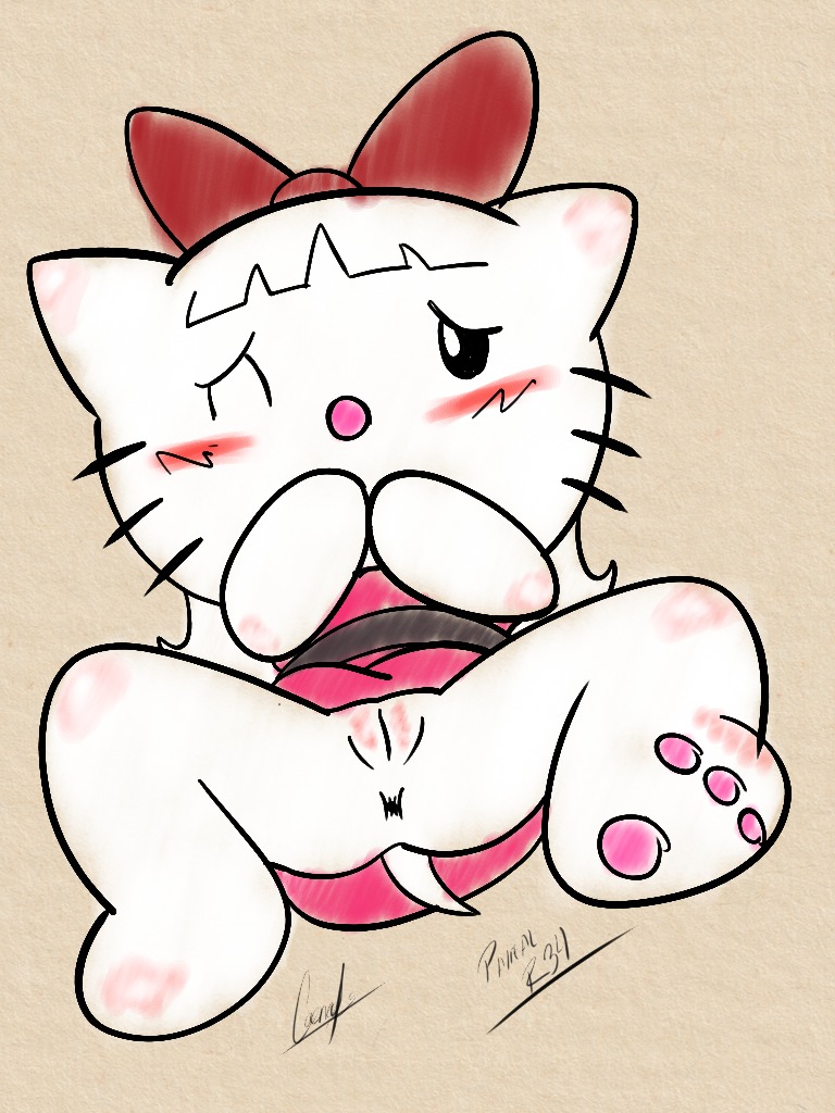 1girls anthro anus blossom_(cosplay) blossom_(powerpuff_girls) blossom_(powerpuff_girls)_(cosplay) blush caencel cat cosplay crossover cub embarrassed feline female female_only front_view fur hello_kitty hello_kitty_(character) hello_kitty_(series) kitty_white on_back one_eye_closed powerpuff_girls pussy rule34 sanrio shy simple_background solo spread_legs spreading vulva white_fur young