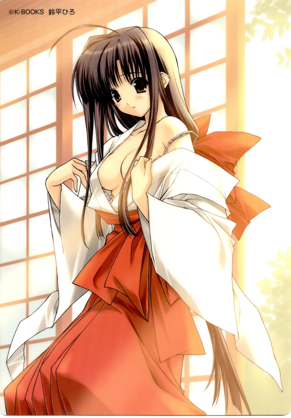 1girls female female_only hakama miko munechira rule34 solo suzuhira_hiro tagme