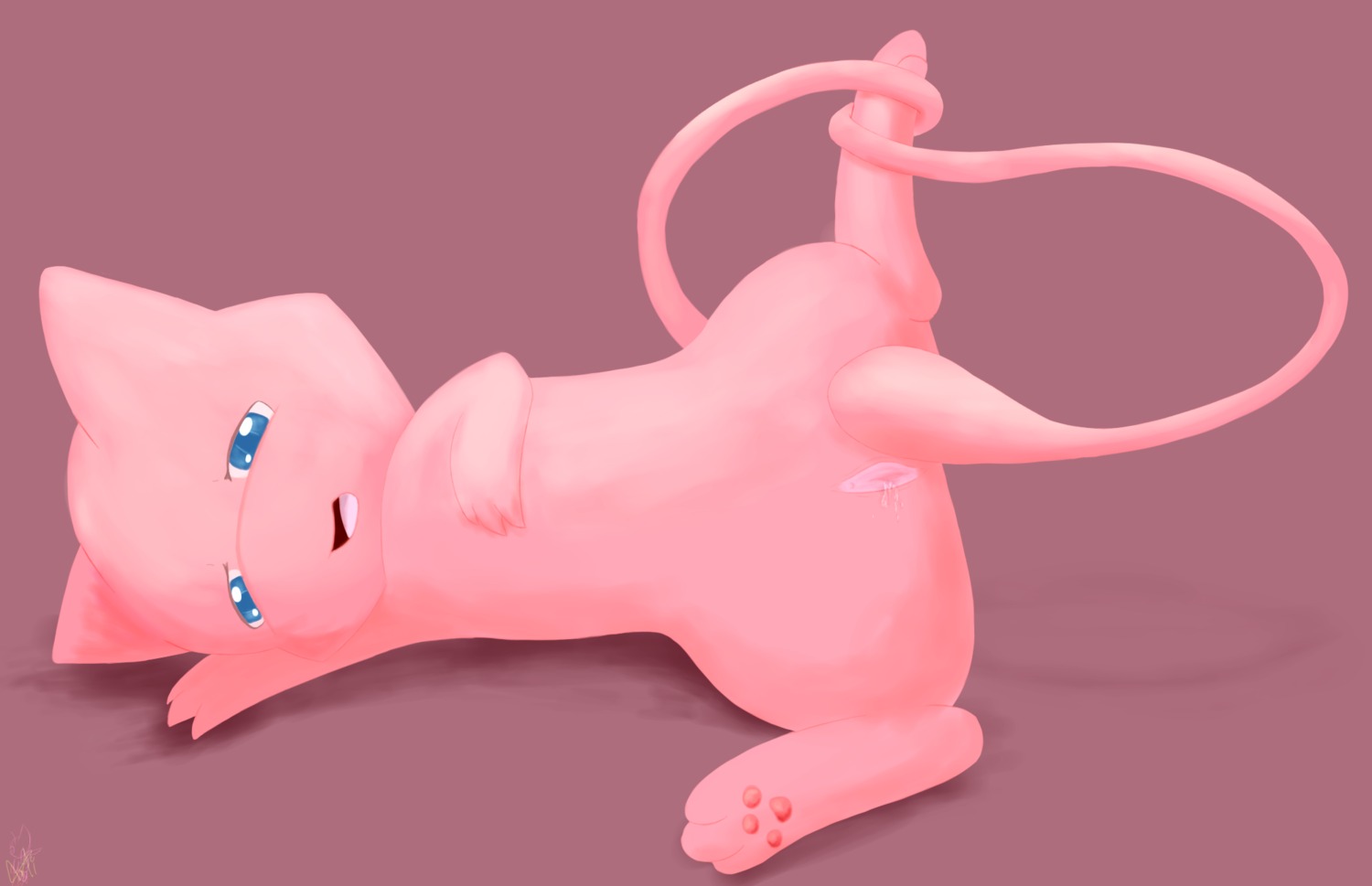 arti4000 blue_eyes digital_media_(artwork) e621 female feral generation_1_pokemon genitals hi_res legendary_pokemon mew_(pokemon) nintendo open_mouth pokemon pokemon_(species) solo spread_legs spreading tail vulva