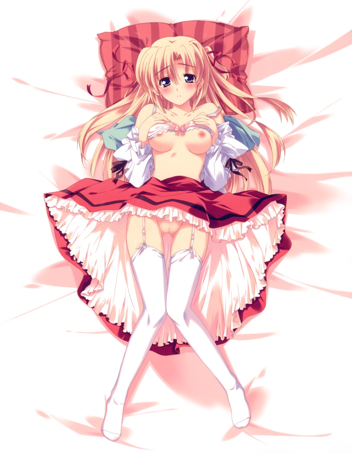 bra breasts female garter_belt kusukusu marie_rudel nipples open_clothes open_shirt photoshop pointy_chin pussy rule34 sakura_strasse shirt stockings thighhighs uncensored