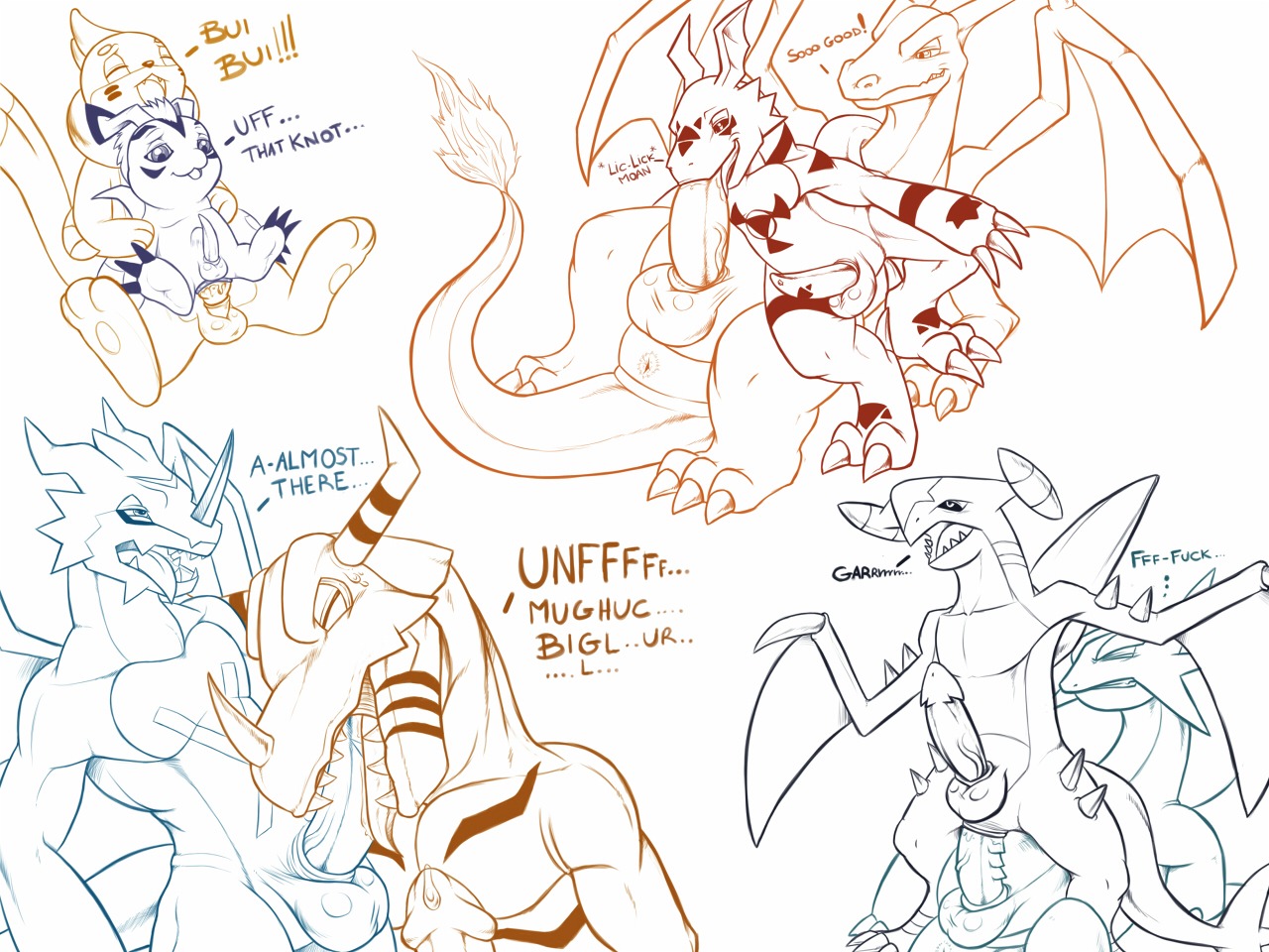 2012 4:3 abdominal_bulge anal anal_penetration balls bandai_namco biceps big_penis bodily_fluids buizel charizard claws crossover dialogue digimon digimon_(species) digital_drawing_(artwork) digital_hazard digital_media_(artwork) dinosaur dragon dreiker e621 english_text erection exveemon eyes_closed fangs feet fellatio fire flaming_tail from_behind_position fur garchomp generation_1_pokemon generation_3_pokemon generation_4_pokemon genital_fluids genitals gomamon greymon group guilmon hindpaw horn inverted_zero_unit knot male male/male male_on_bottom male_on_top male_penetrated male_penetrating male_penetrating_male markings membrane_(anatomy) membranous_wings muscular mythological_creature mythological_scalie mythology nintendo nude on_bottom on_top open_mouth oral oral_penetration orgasm pawpads paws pecs penetration penile penis pokemon pokemon_(species) precum prehistoric_species reptile reverse_cowgirl_position salamence scalie sex simple_background sitting sketch spikes symbol tail teeth text toe_claws tongue tongue_out white_background wings zero_unit