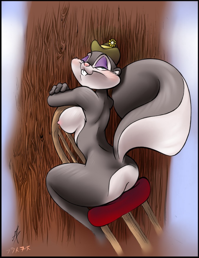 animaniacs anthro ass back_view breasts casual chair color female female_only furry hat headwear kavi nipples nude rule34 sitting slappy_squirrel solo sploot squirrel tagme tail