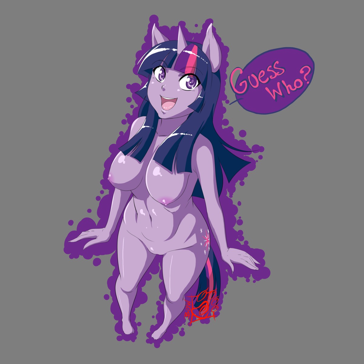 1:1 absurd_res alpha_channel anthro anthrofied breasts e621 english_text equid equine female friendship_is_magic fur hair hasbro hi_res horn mammal mrbowater multicolored_hair my_little_pony mythological_creature mythological_equine mythology nipples nude open_mouth purple_body purple_eyes purple_fur purple_hair simple_background solo tail text tongue transparent_background twilight_sparkle_(mlp) two_tone_hair unicorn