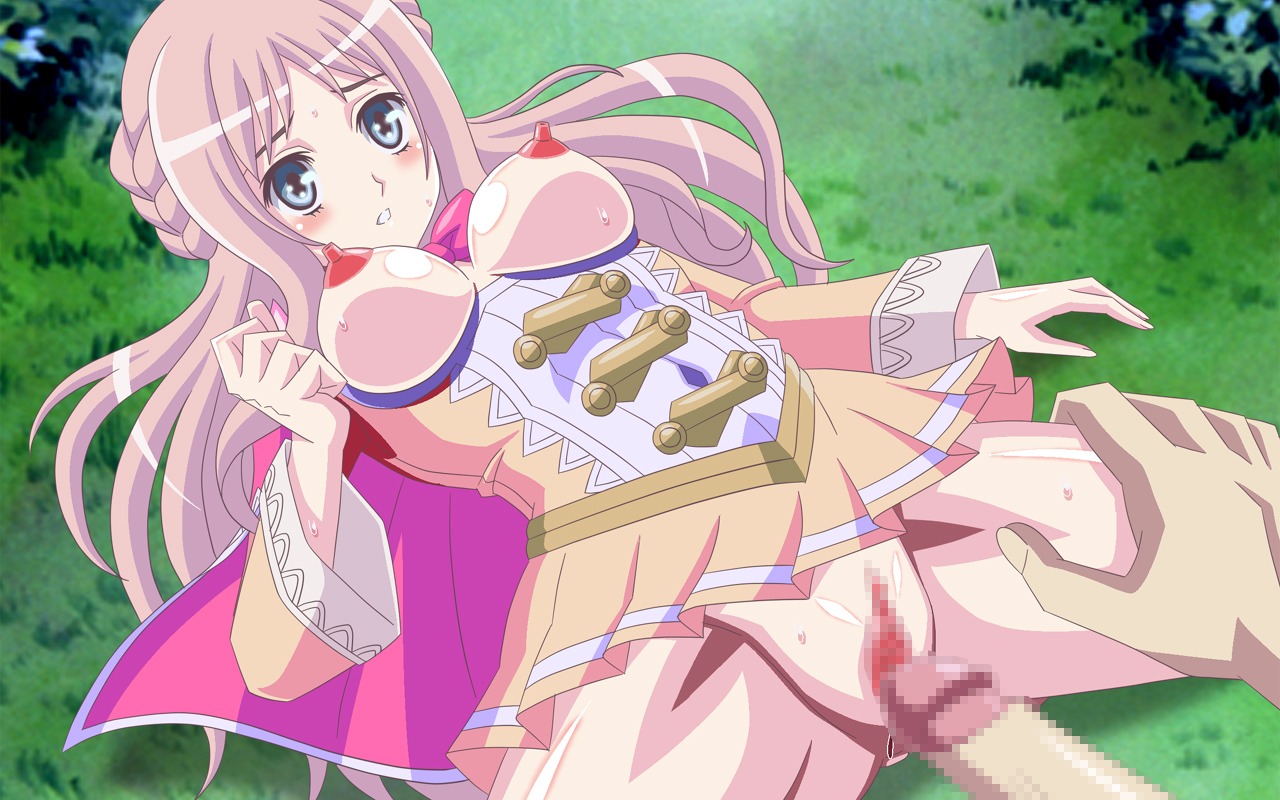 atelier atelier_meruru bare_legs bloomers blue_eyes breasts censored crown female flower hair_ornament long_hair merurulince_rede_arls pink_hair ribbon rule34 sex