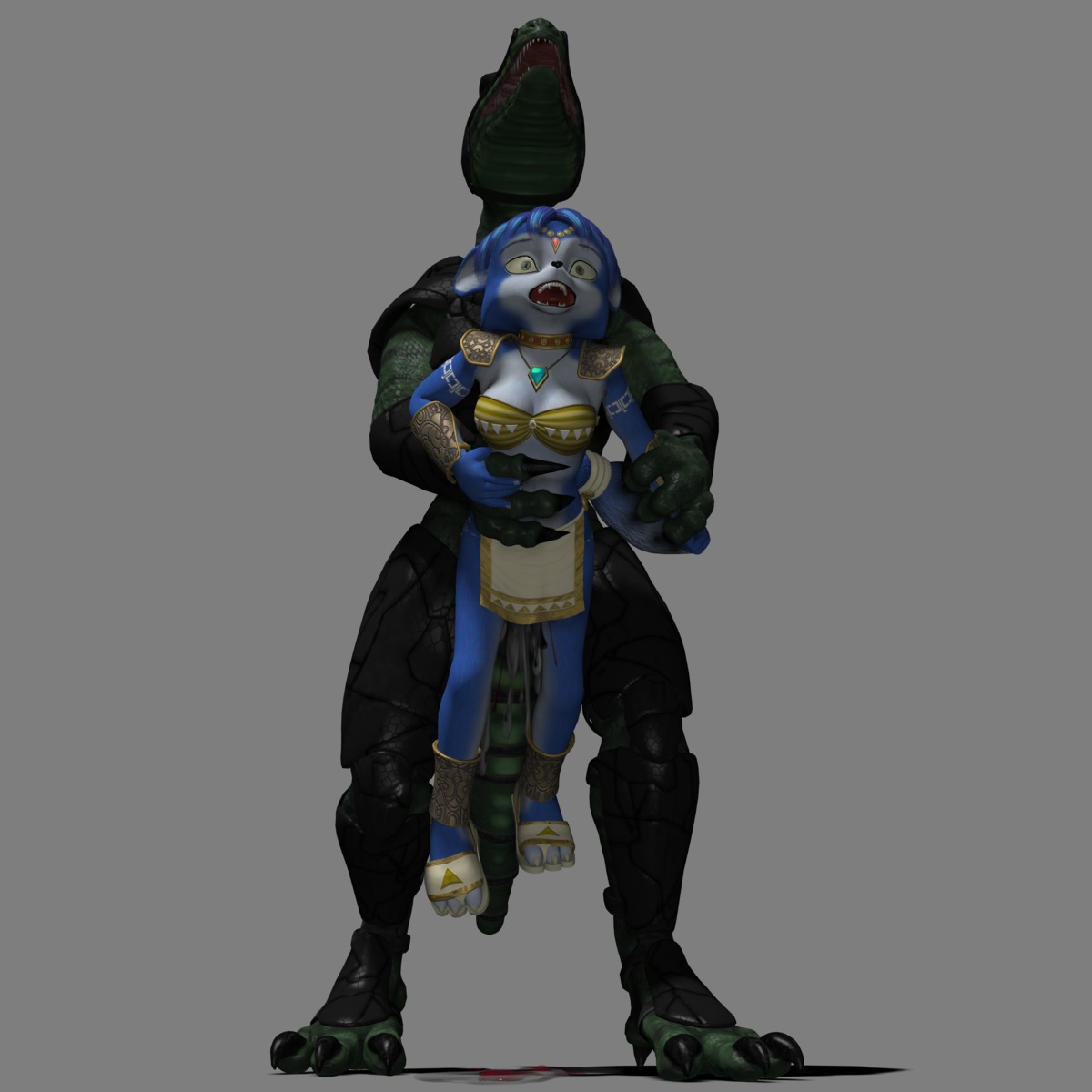 3d anthro canine female fox fur furry fursat interspecies krystal krystal_(littledragon) lizard lizardman male rule34 sharpclaw star_fox straight tagme