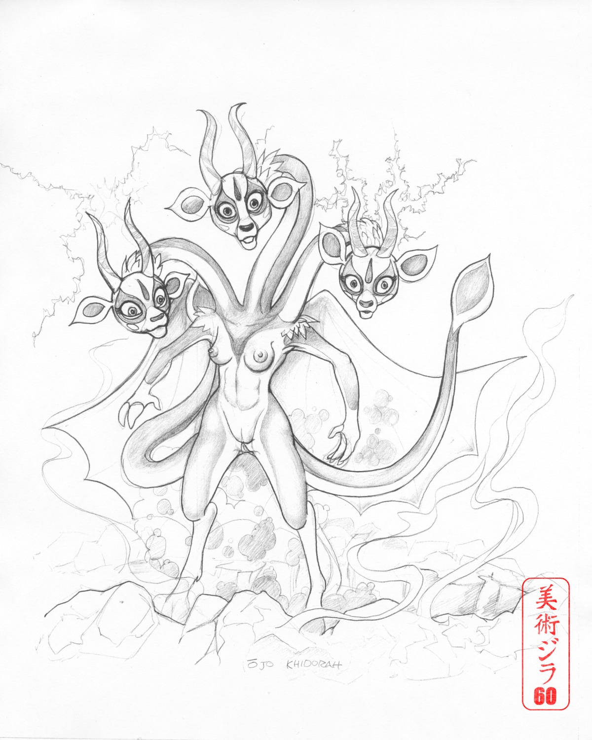 3_heads 4:5 antelope anthro artzilla60 bovid breasts deer dreamworks e621 erect_nipples european_mythology female genitals greek_mythology hi_res hydra kung_fu_panda mammal ming_woo multi_head mythology nickelodeon nipples nude solo vulva