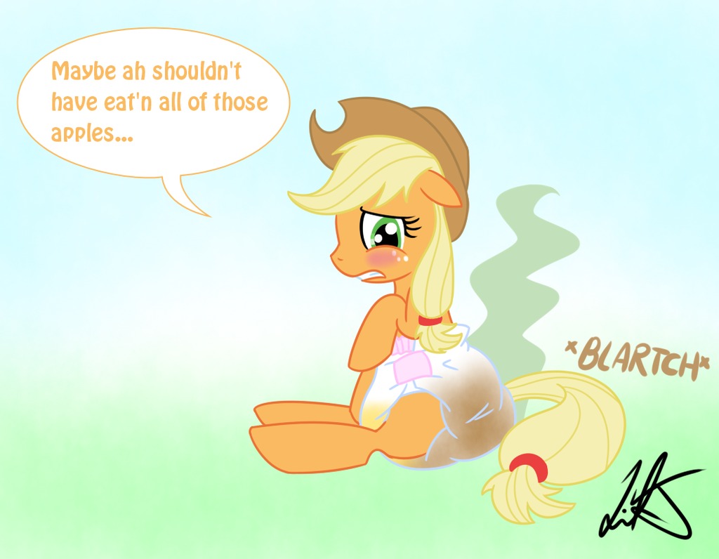 2013 accessory applejack_(mlp) band_accessory big_eyes blonde_hair blush bodily_fluids bodily_noises brown_clothing brown_cowboy_hat brown_hat brown_headwear brown_text clothed clothed_feral clothing cowboy_hat dark_pupils dialogue diaper e621 ears_down earth_pony english_text equid equine eyelashes featureless_legs featureless_limbs feces female feral freckles friendship_is_magic fur furgonomics genital_fluids gradient_background green_eyes hair hair_accessory hair_tie hasbro hat headgear headwear horse iris light_hair light_tail liljdude long_hair mammal monotone_body monotone_clothing monotone_cowboy_hat monotone_face monotone_fur monotone_hair monotone_hat monotone_headwear monotone_tail my_little_pony on_ground orange_body orange_ears orange_face orange_fur orange_text pink_blush pivoted_ears pony pooping pupils quadruped red_accessory red_band regret scatplay short_snout side_view signature simple_background sitting sitting_on_ground small_ears smelly snout soiled_diaper soiling soiling_diaper solo sound_effects speech_bubble tail tail_accessory tailband talking_to_self teeth text unavailable_at_source unclean_diaper urine used_diaper using_diaper wearing_diaper wet_diaper wetting wetting_diaper white_diaper yellow_tail
