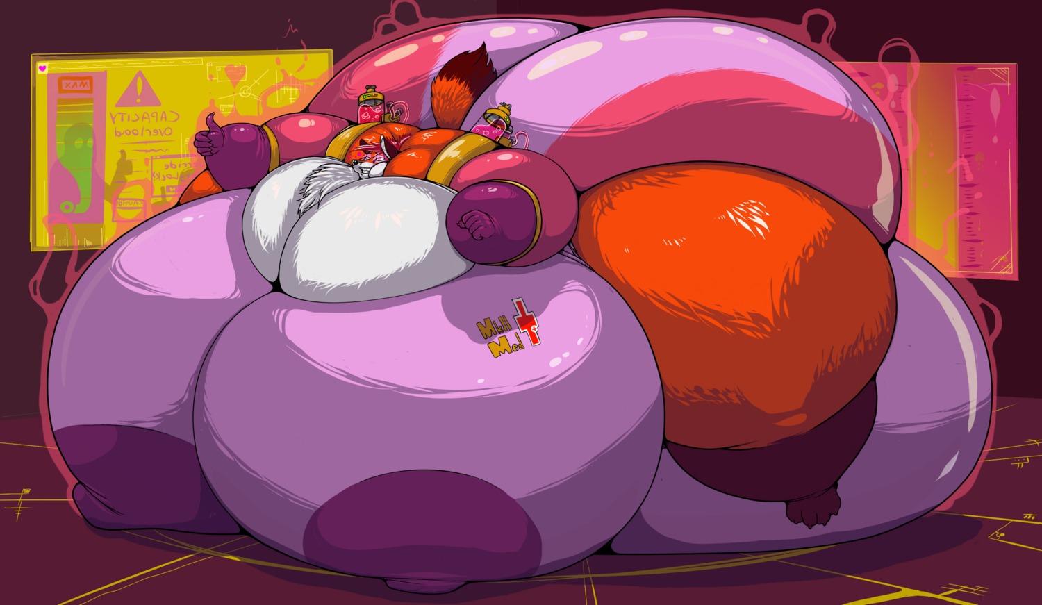anarch anthro big_breasts breasts canid canine clothing e621 female fox hi_res huge_breasts hyper hyper_breasts inflation mammal morbidly_obese morbidly_obese_anthro morbidly_obese_female obese obese_anthro obese_female overweight overweight_anthro overweight_female science_fiction solo suit tail technology
