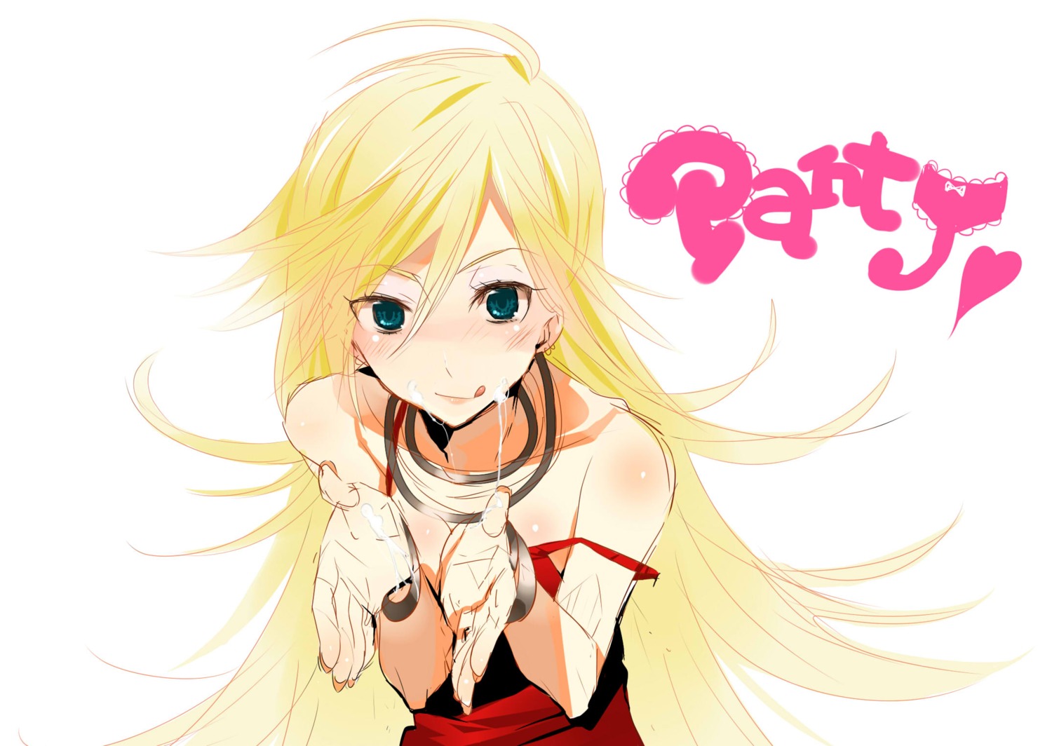 clothing cocktail_dress dress female pale_skin panty_&amp;_stocking_with_garterbelt panty_anarchy red_dress rule34 tagme
