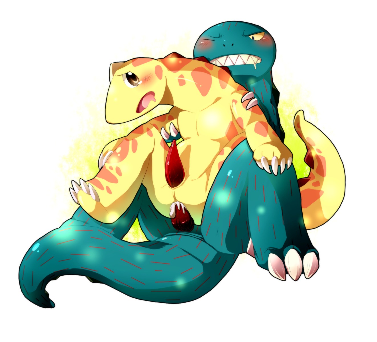 anal anal_penetration blush bodily_fluids cum cum_in_ass cum_inside dinosaur drooling duo e621 erection feral feral_on_feral genital_fluids genitals hearto hi_res lighto male male/male male_penetrated male_penetrating male_penetrating_male nude open_mouth penetration penis prehistoric_species pseudo_incest_(lore) reptile saliva scalie sex tail unknown_artist you_are_umasou
