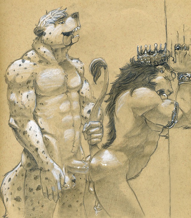 2012 abs against_surface against_wall anal anal_penetration animal_genitalia anthro anus backsack balls bear bent_over biceps bodily_fluids bracelet butt chest_tuft claws clenched_teeth crown dripping duo e621 ear_piercing erection eyes_closed fangs felid from_behind_position fur genital_fluids genitals grin hair half-erect headgear humanoid_genitalia humanoid_penis interspecies jewelry leaking lion male male/male male_penetrated male_penetrating male_penetrating_male mammal markings muscular nude open_mouth pantherine pecs penetration penis piercing precum ring royalty sex sheath sketch smile spots standing tail tail_grab teeth tongue tongue_out traditional_media_(artwork) tuft tush_(artist) urso vein