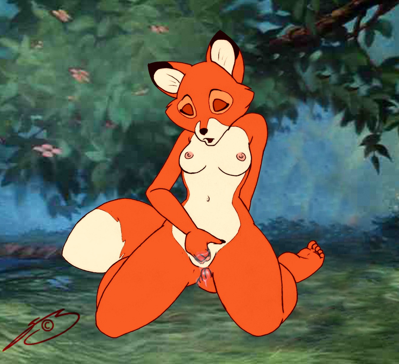 anal anal_fingering anal_masturbation anthro anthrofied biped bodily_fluids breasts canid canine dipstick_tail disney e621 eyes_closed female fingering fingering_self fox full-length_portrait fur genital_fluids genitals hi_res kneeling mammal markings masturbation multicolored_body multicolored_fur navel nipples nude open_mouth orange_body orange_fur outside portrait red_fox solo spread_legs spreading steven_stagg tail tail_markings the_fox_and_the_hound true_fox two_tone_body two_tone_fur vaginal vaginal_fingering vaginal_fluids vaginal_masturbation vixey_(tfath) vulva white_body white_fur