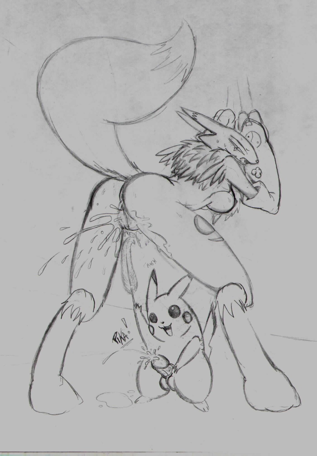 1animal anthro ass balls bent_over blush breasts canine claw_mark closed_eyes crossover cum digimon erection feather female fur furry furry_ass furry_breasts furry_ears furry_tail greyscale handjob interspecies large_penis male masturbation monochrome nintendo nude open_eyes open_mouth penis pikachu pointy_ears pok&eacute;mon_(species) pokemon pokemon_(species) pussy pussy_juice raised_tail renamon rodent rule34 size_difference sketch standing straight tail testicles tickling tickling_pussy vulva