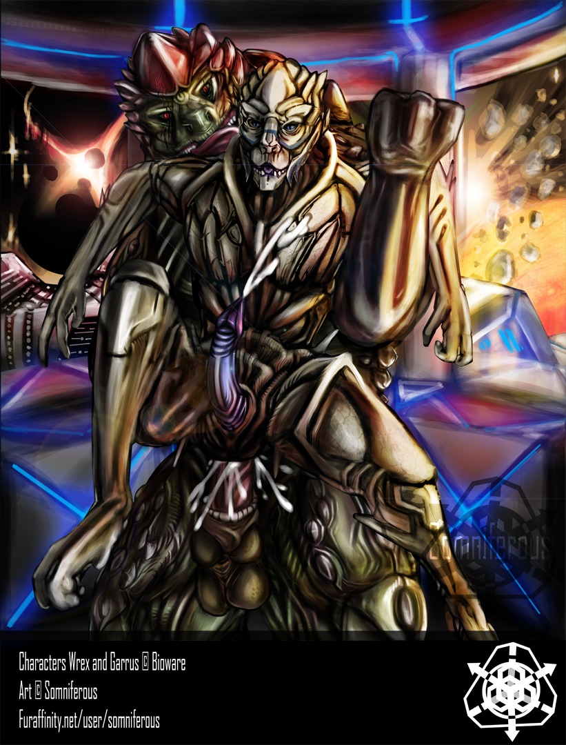garrus_vakarian gay krogan male mass_effect rule34 turian urdnot_wrex