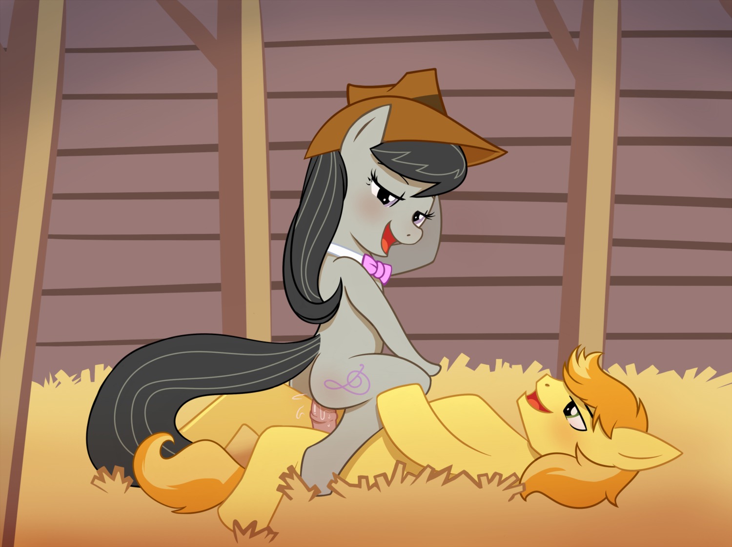 2012 ambiguous_penetration animal_genitalia animal_penis anthro barn battle_angel black_hair blush bodily_fluids bow_(feature) bow_tie braeburn_(mlp) clothing cowboy_hat cowgirl_position cum cum_inside cutie_mark duo e621 earth_pony equid equine equine_genitalia equine_penis erection female female_on_top female_penetrated friendship_is_magic from_front_position genital_fluids genitals green_eyes hair half-closed_eyes hasbro hat hay headgear headwear hi_res horse inside long_hair looking_pleasured male male/female male_on_bottom male_penetrating male_penetrating_female mammal mostly_nude my_little_pony narrowed_eyes nude octavia_(mlp) on_bottom on_top open_mouth orgasm orgasm_face penetration penis pony purple_eyes semi-anthro sex straddling tail tongue