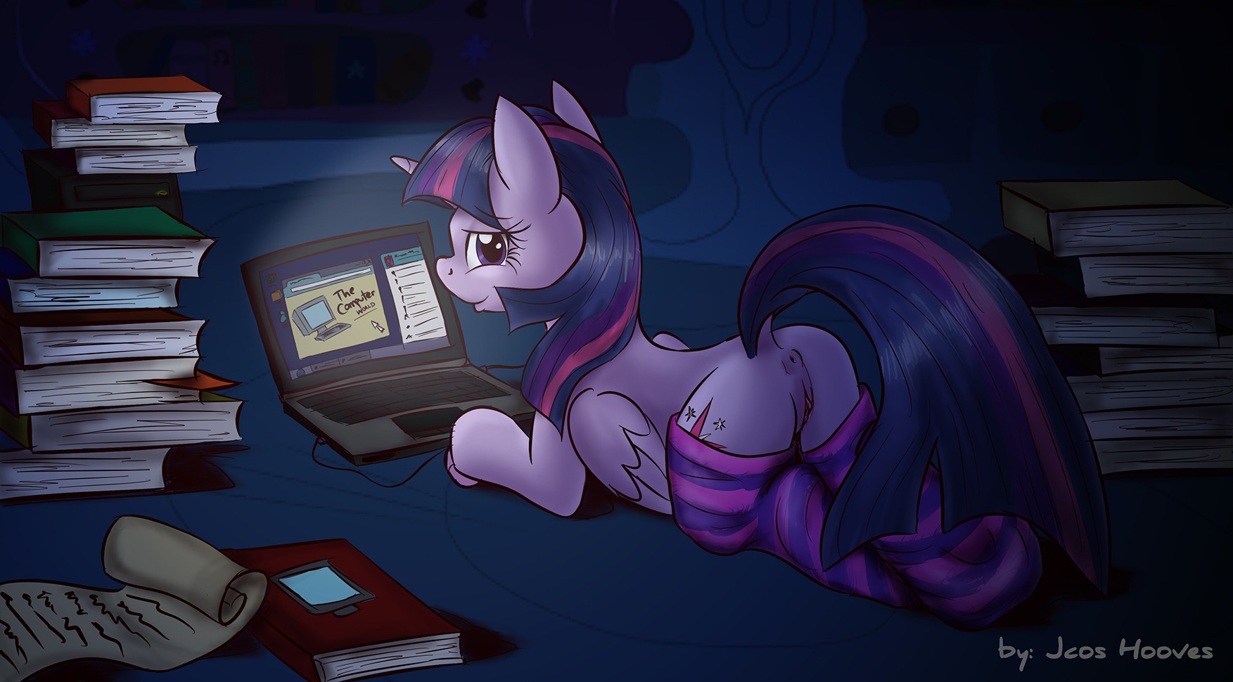 2014 anus book butt clothing computer conditional_dnp e621 electronics equid equine feathered_wings feathers female feral footwear friendship_is_magic fur genitals hair hasbro hi_res horn inside jcosneverexisted legwear looking_at_viewer mammal multicolored_hair my_little_pony mythological_creature mythological_equine mythology pattern_clothing pattern_legwear purple_body purple_eyes purple_feathers purple_fur purple_hair socks solo striped_clothing striped_legwear stripes twilight_sparkle_(mlp) two_tone_hair vulva winged_unicorn wings