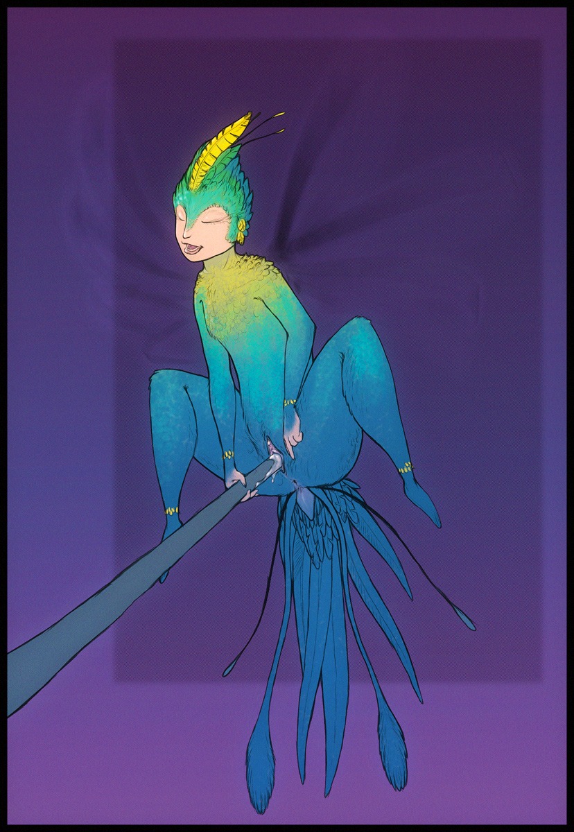 2013 anthro anus artonis avian biped blue_body blue_feathers bodily_fluids clitoris e621 eyes_closed fairy feathers female flat_chested genital_fluids genitals hi_res lying masturbation micro nude on_back penetration rise_of_the_guardians solo spread_legs spreading teeth tooth_fairy toothiana vaginal vaginal_fluids vaginal_masturbation vaginal_penetration vulva yellow_body yellow_feathers