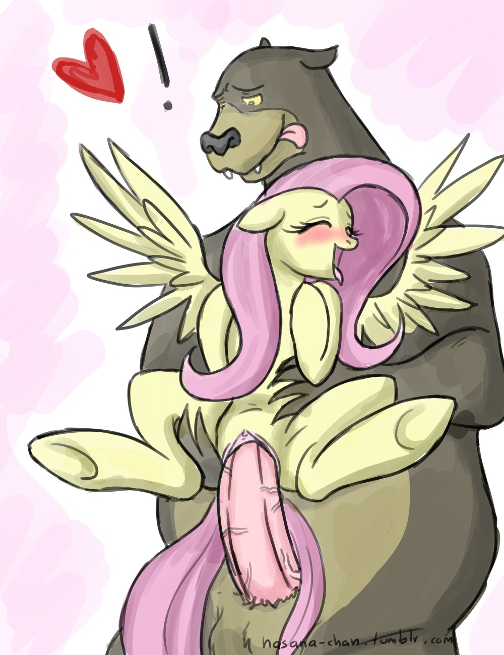 balls bear big_penis blush clitoris dominant duo e621 equid equine erection eyes_closed feathered_wings feathers female female_penetrated feral fluttershy_(mlp) friendship_is_magic from_behind_position genitals hasana-chan hasbro heart_symbol hi_res huge_penis interspecies large_penetration larger_dom long_penis male male/female male_penetrating male_penetrating_female mammal my_little_pony mythological_creature mythological_equine mythology nude pegasus penetration penile penile_penetration penis penis_in_vagina quadruped reverse_stand_and_carry_position sex simple_background size_difference spread_legs spreading standing standing_sex stretched_vagina tail thick_penis tight_fit tongue tongue_out vaginal vaginal_penetration vulva white_background wing_boner wings yellow_body yellow_feathers