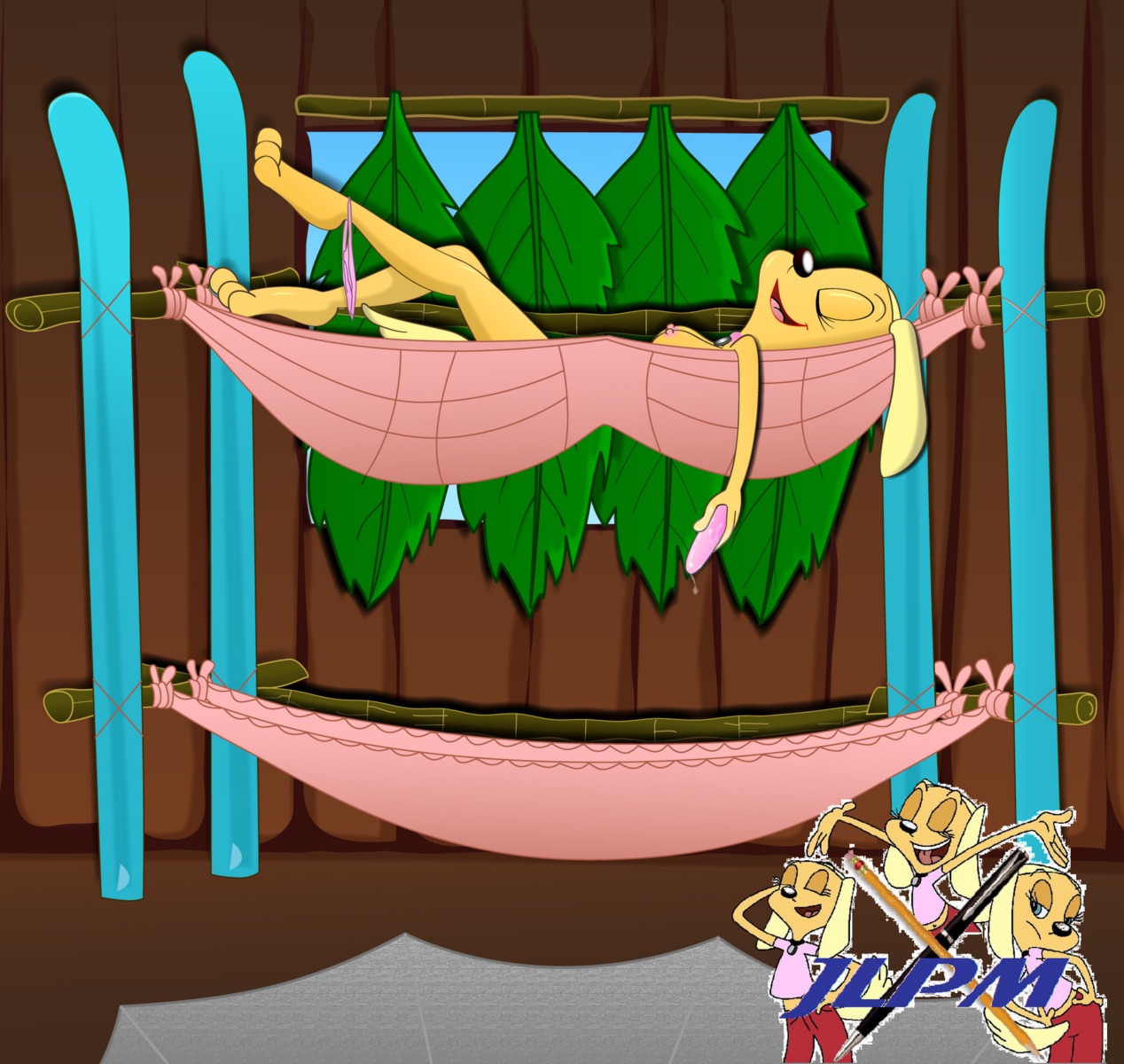 after_masturbation anthro barefoot brandy_&amp;_mr_whiskers brandy_harrington canine day dildo disney disney_channel dog female female_only fur hammock indoors jlpm lying mammal masturbation nipples on_back rule34 side_view solo tagme toon_disney window