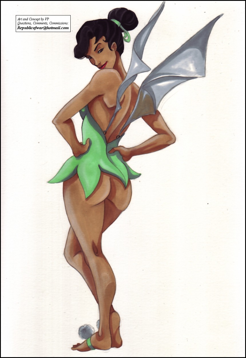 1girls ass bat_wings black_hair cosplay dark-skinned_female dark_skin disney disney_fairies elisa_maza email_address fairy female gargoyles jpg literature looking_back public_domain rule34 solo standing tinker_bell_(cosplay) vp white_background