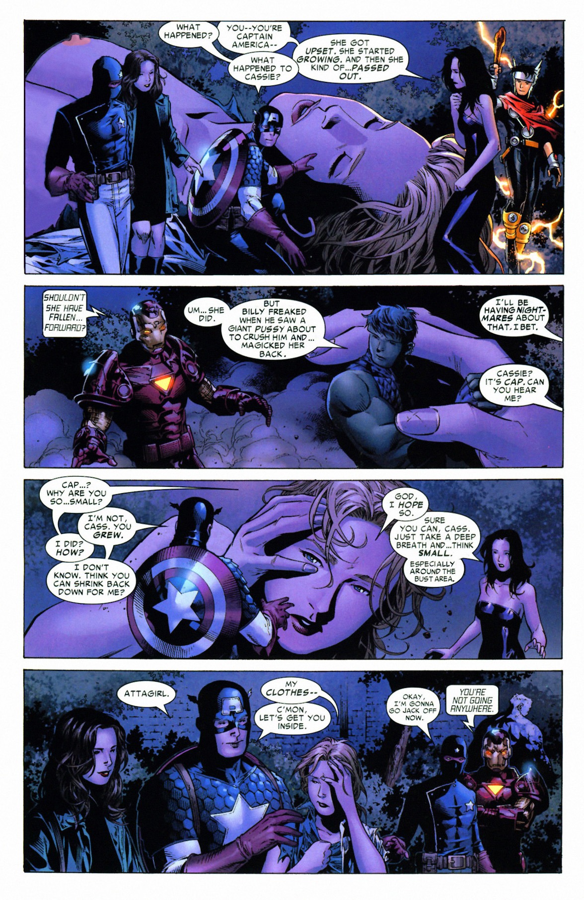 avengers captain_america cassie_lang comic edit eli_bradley female hawkeye huge_naked_chick hulkling iron_man iwcwlt jim_cheung justin_ponsor kate_bishop male marvel marvel_comics patriot rule34 stature straight_hair tagme wiccan young_avengers