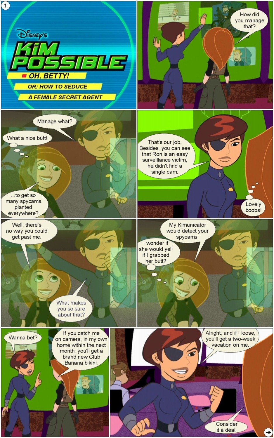 betty_director breasts comic disney disney_channel female female_only gagala human kim_possible kimberly_ann_possible medium_breasts multiple_females multiple_girls oh_betty! page_1 ron_stoppable rule34 straight_hair yuri