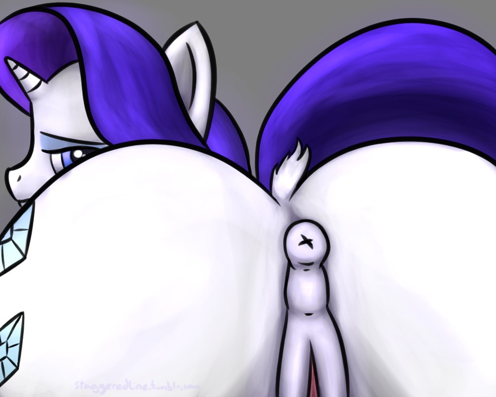 2013 5:4 alpha_channel anus blue_eyes butt cutie_mark e621 equid equine female feral friendship_is_magic fur genitals hair hasbro horn looking_at_viewer looking_back mammal my_little_pony mythological_creature mythological_equine mythology presenting presenting_hindquarters purple_hair rarity_(mlp) solo staggeredline unicorn vulva white_body white_fur