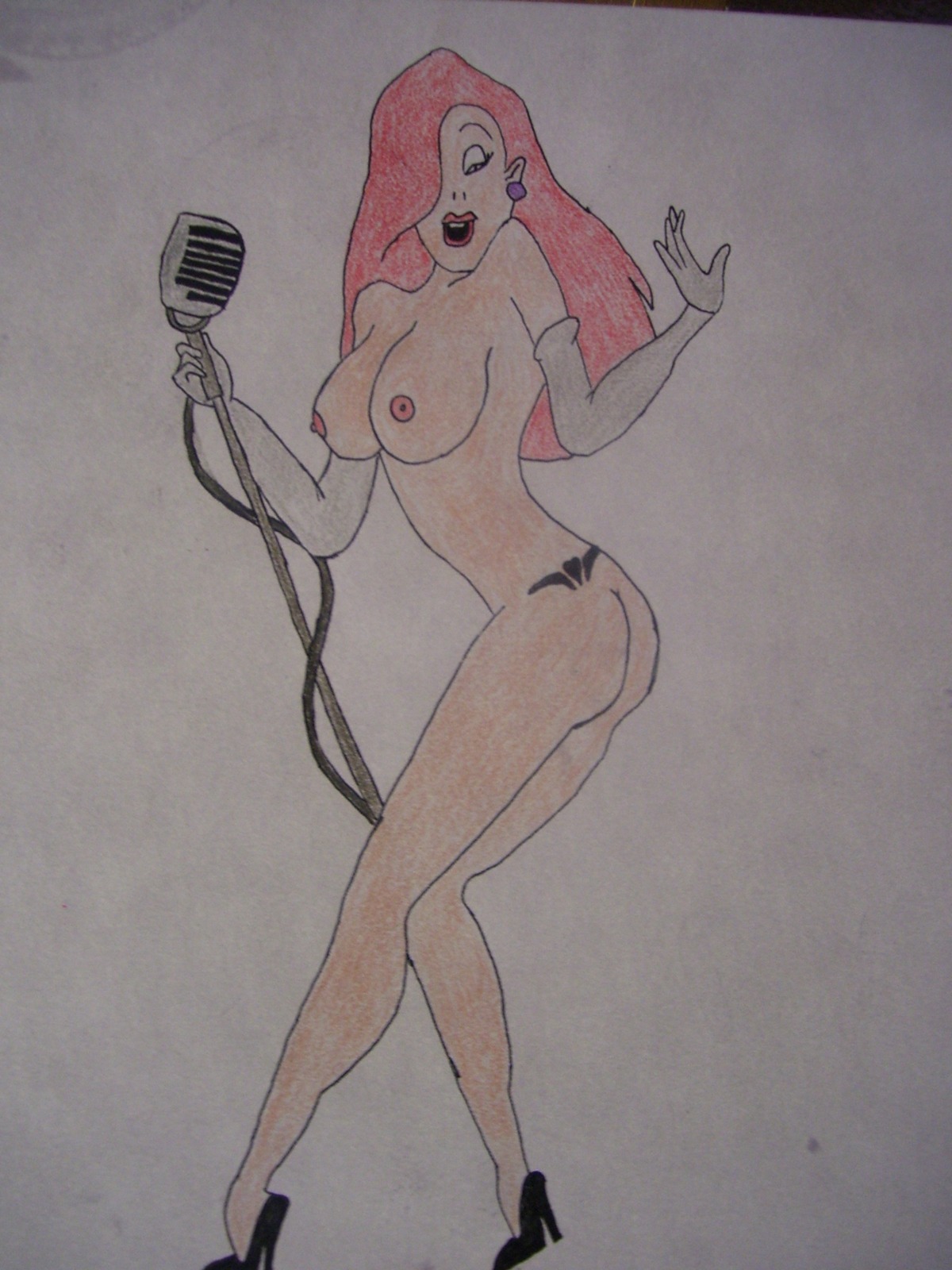 disney female female_only human jessica_rabbit nipples rough_sketch rule34 solo tagme who_framed_roger_rabbit
