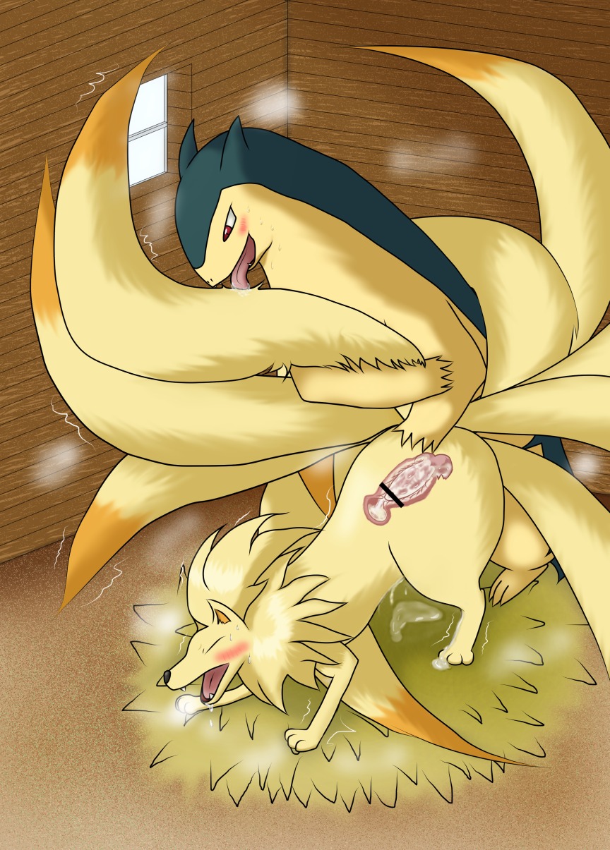 2014 all_fours ass_up barefoot blush bodily_fluids canid canine censor_bar censored cum cum_on_penis drooling duo e621 erection eyes_closed feet female female_penetrated feral feral_on_feral from_behind_position fur generation_1_pokemon generation_2_pokemon genital_fluids genitals happy hi_res ineffective_censorship inside internal inuolsuila2 licking looking_down male male/female male_penetrating male_penetrating_female mammal multi_tail ninetales nintendo nude open_mouth orgasm penetration penile penile_penetration penis penis_in_vagina pokemon pokemon_(species) saliva sex sharp_teeth smile sweat tail tail_fetish tail_lick tail_play teeth tongue tongue_out typhlosion vaginal vaginal_penetration wood