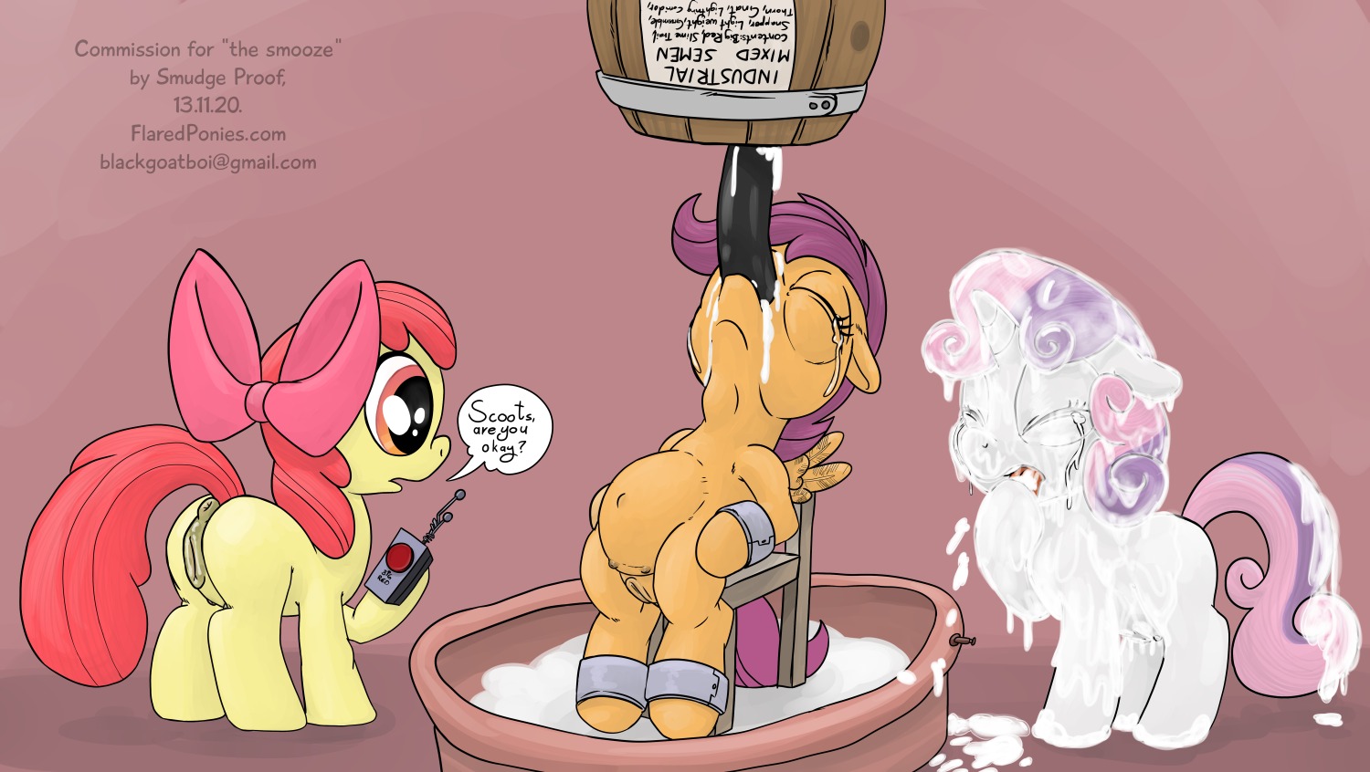 anatomically_correct anatomically_correct_genitalia anatomically_correct_vulva animal_genitalia animal_vulva anus apple_bloom_(mlp) bdsm bodily_fluids bondage bound cum cum_inflation cum_inside cutie_mark_crusaders_(mlp) digital_media_(artwork) e621 earth_pony equid equine equine_genitalia equine_vulva excessive_cum excessive_genital_fluids feathered_wings feathers feeding_tube female feral friendship_is_magic genital_fluids genitals group hasbro horn horse hose hose_inflation inflation mammal medical_instrument my_little_pony mythological_creature mythological_equine mythology orange_body orange_feathers pegasus pony scientific_instrument scootaloo_(mlp) smudge_proof sweetie_belle_(mlp) tears teats unicorn vulva wings young young_feral