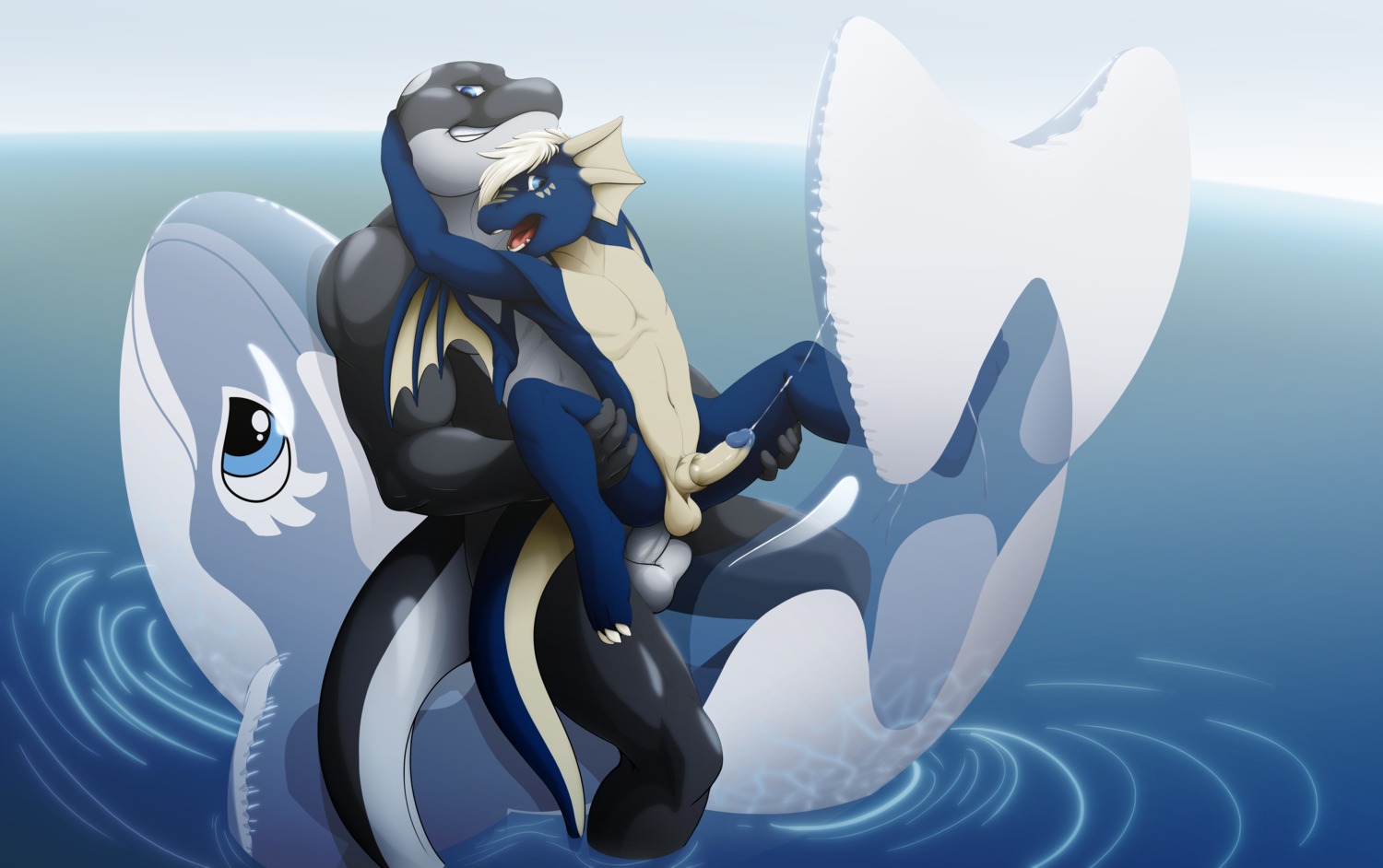 2013 aaron8181 abs absurd_res anal anal_orgasm anal_penetration animal_pool_toy anthro anthro_on_anthro aquatic aquatic_dragon balls bent_legs biceps big_balls blue_body blue_eyes bodily_fluids cetacean chair_position cum cum_while_penetrated cumshot detailed_background digital_media_(artwork) dolphin dominant dragon duo e621 ejaculation erection foot_in_water from_behind_position genital_fluids genitals hair hands-free hands_behind_head hi_res humanoid_genitalia humanoid_penis hybrid_genitalia hybrid_penis inanimate_object inflatable inflatable_ride inflatable_support interspecies larger_dom leg_in_water legs_over_edge legs_up male male/male male_penetrated male_penetrating male_penetrating_male mammal membrane_(anatomy) membranous_wings muscular mythological_creature mythological_scalie mythology navel nude oceanic_dolphin on_pool_toy orca orgasm outside over_edge partially_submerged penetration penis pool_toy scalie sea seascape sex shiuk sitting size_difference sky straddling submerged_leg tail tail_over_edge toothed_whale toumal toumal_(character) water white_hair wings