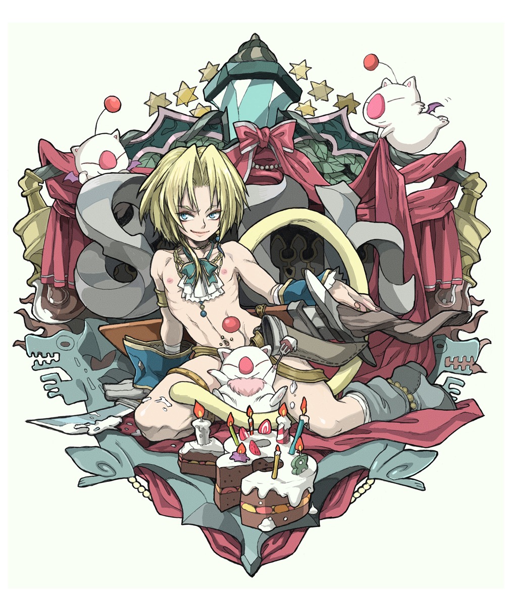 1boy ambiguous_gender androgynous blonde_hair blue_eyes boots color femboy final_fantasy final_fantasy_ix furry hair humanoid interspecies kimimaru male male/ambiguous male_nipples male_only moogle nipples rule34 scabbard solo square_enix sword tagme tail tamazakura trap zidane_tribal