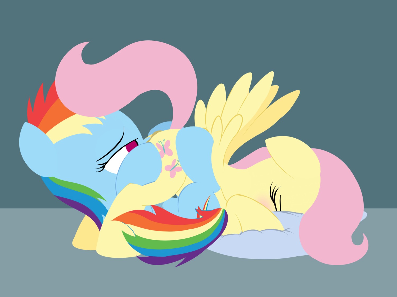 2014 4:3 absurd_res blue_body blue_fur blush cunnilingus cutie_mark dtcx97 duo e621 equid equine eyes_closed feathered_wings feathers female female/female feral feral_on_feral fluttershy_(mlp) friendship_is_magic fur hair hasbro hi_res mammal multicolored_hair my_little_pony mythological_creature mythological_equine mythology oral pegasus pillow pink_hair rainbow_dash_(mlp) rainbow_hair sex simple_background vaginal wings yellow_body yellow_feathers yellow_fur young young_feral young_on_young