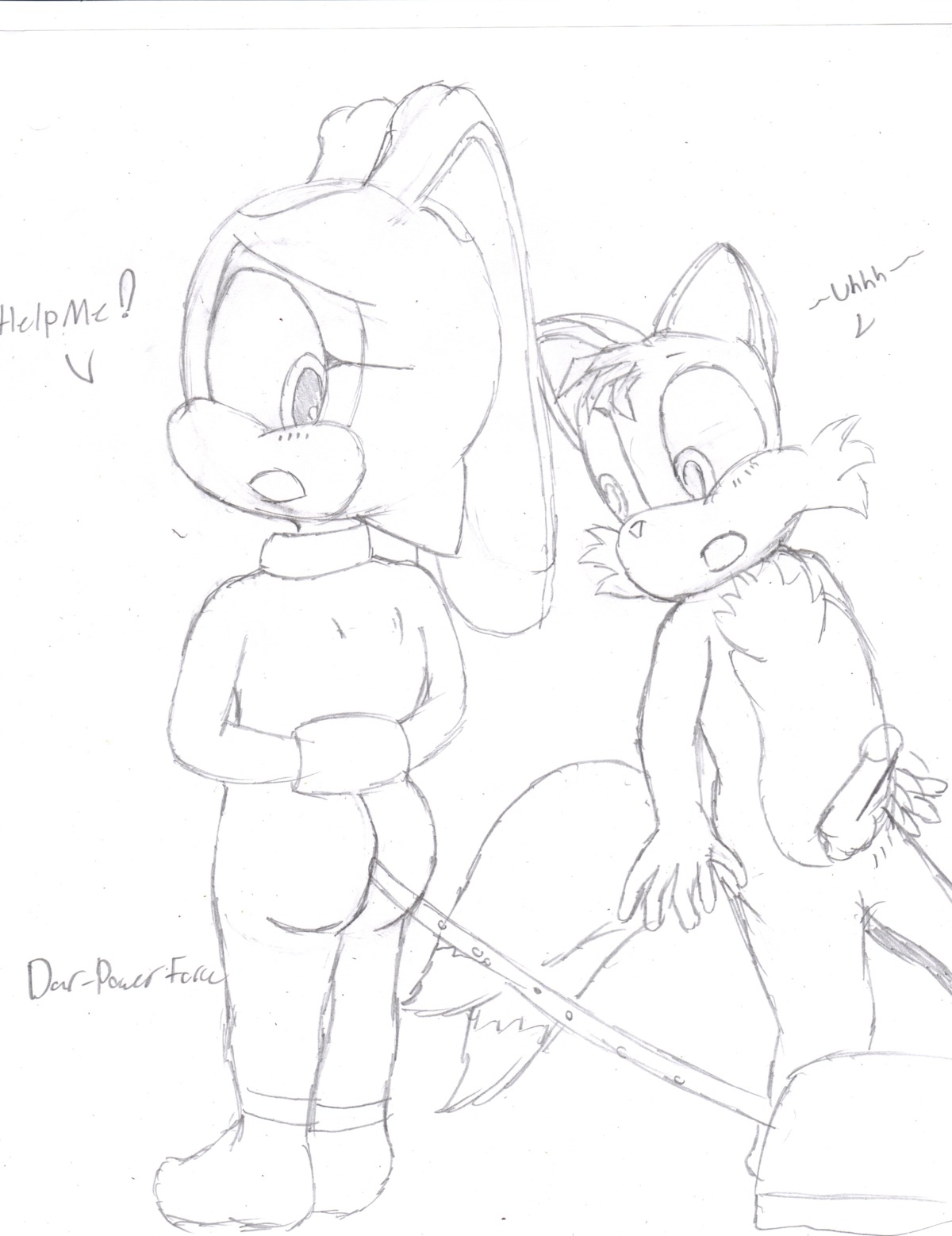 1boy 1girls anthro balls ballsack cream cream_the_rabbit dar-powerforce erection female fox fur furry humanoid_penis male monochrome penis rabbit rule34 scrotum sega sketch smooth_penis sonic_(series) straight tails tails_the_fox testicles toony