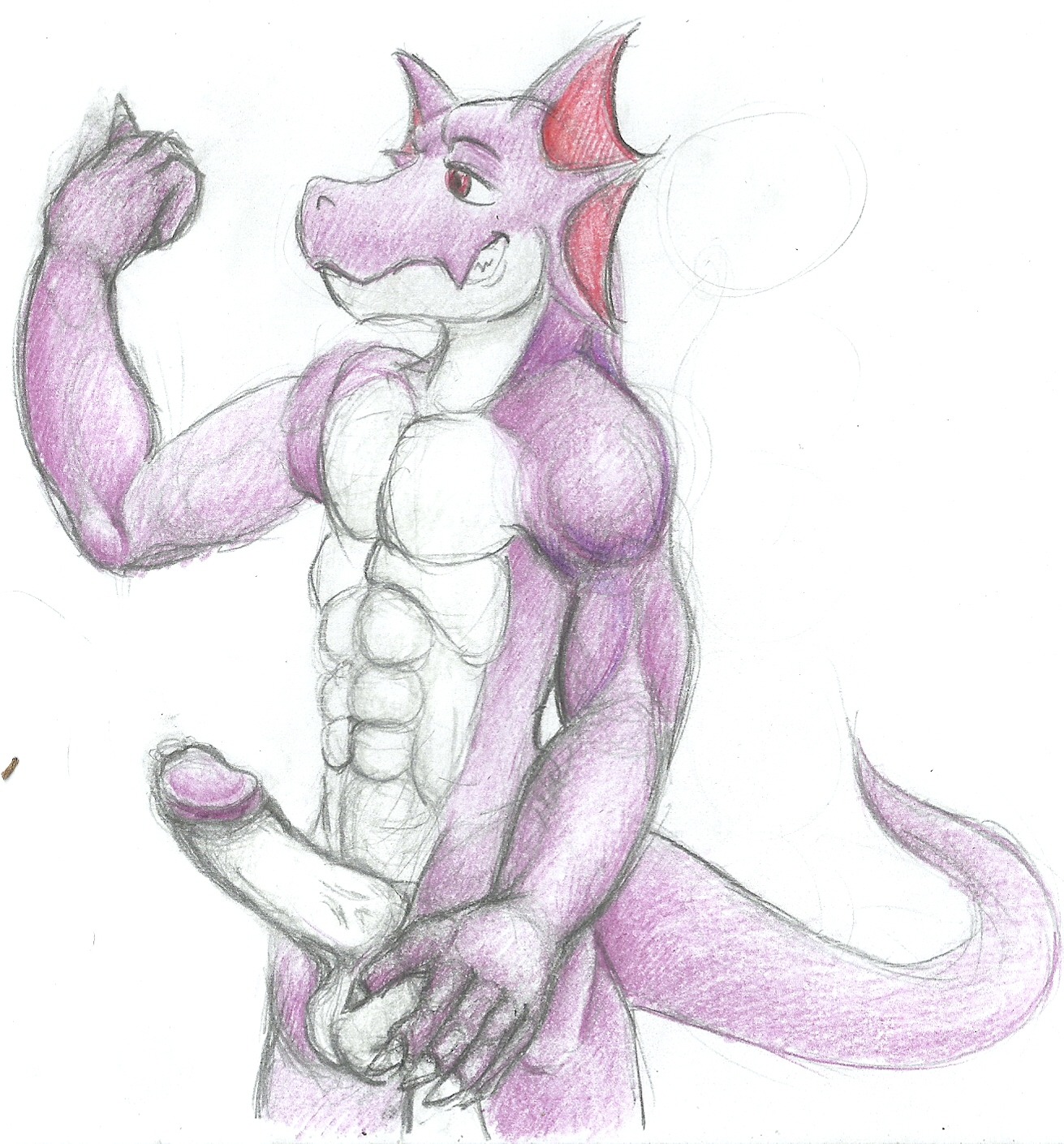 balls bodily_fluids dragon draro e621 erection genital_fluids genitals hi_res humanoid_genitalia humanoid_penis male muscular muscular_male mythological_creature mythological_scalie mythology nude penis pose precum scalie solo tail unknown_artist vein veiny_penis