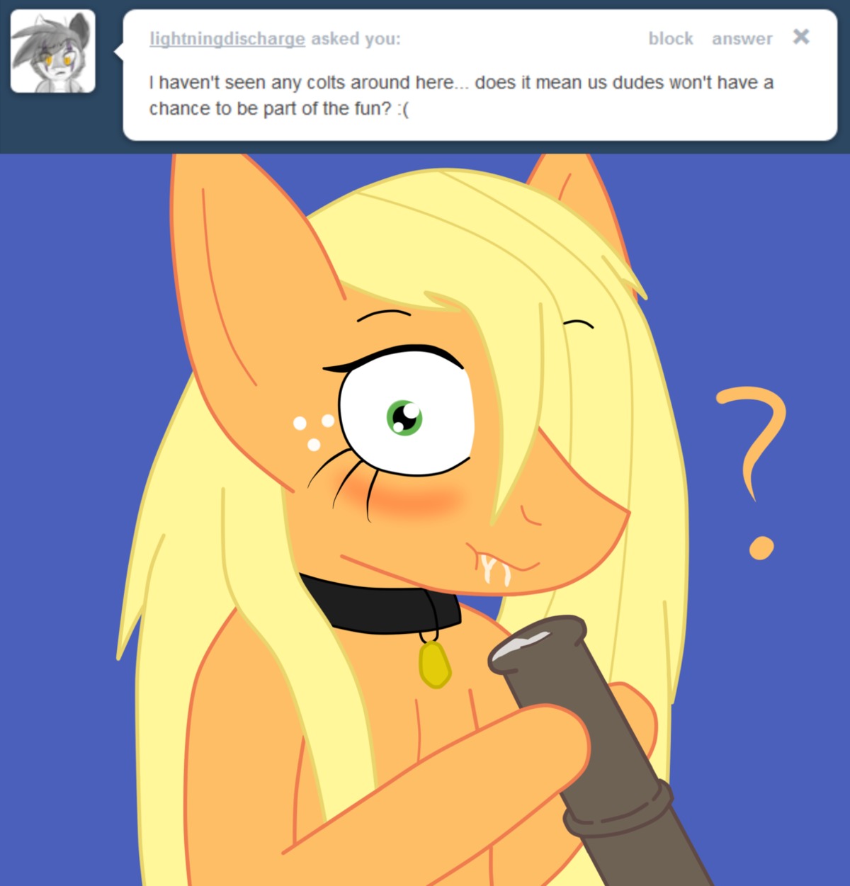 applejack_(mlp) earth_pony equine female friendship_is_magic fur horse male my_little_pony pony rule34 smooth_skin straight tagme
