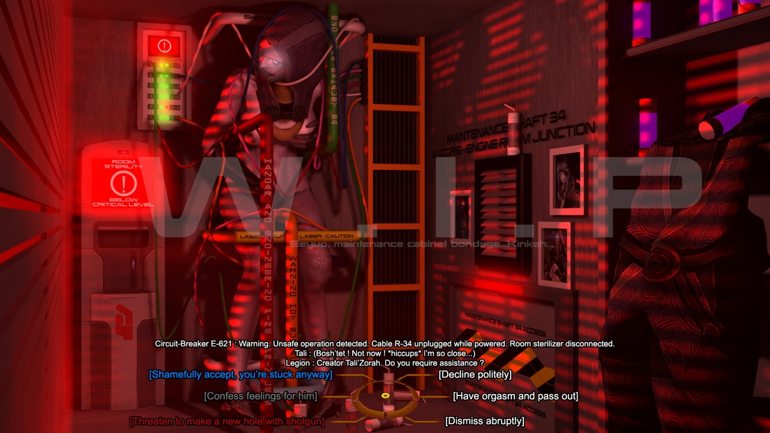 16:9 2013 alcohol alien alien_humanoid annonguy beverage bioware breasts conversation_wheel drunk e621 electronic_arts emergency_induction_port english_text female food geth hi_res humanoid legion_(mass_effect) machine mass_effect masturbation nipples nude pipe quarian robot solo substance_intoxication tali'zorah text unfinished watermark widescreen