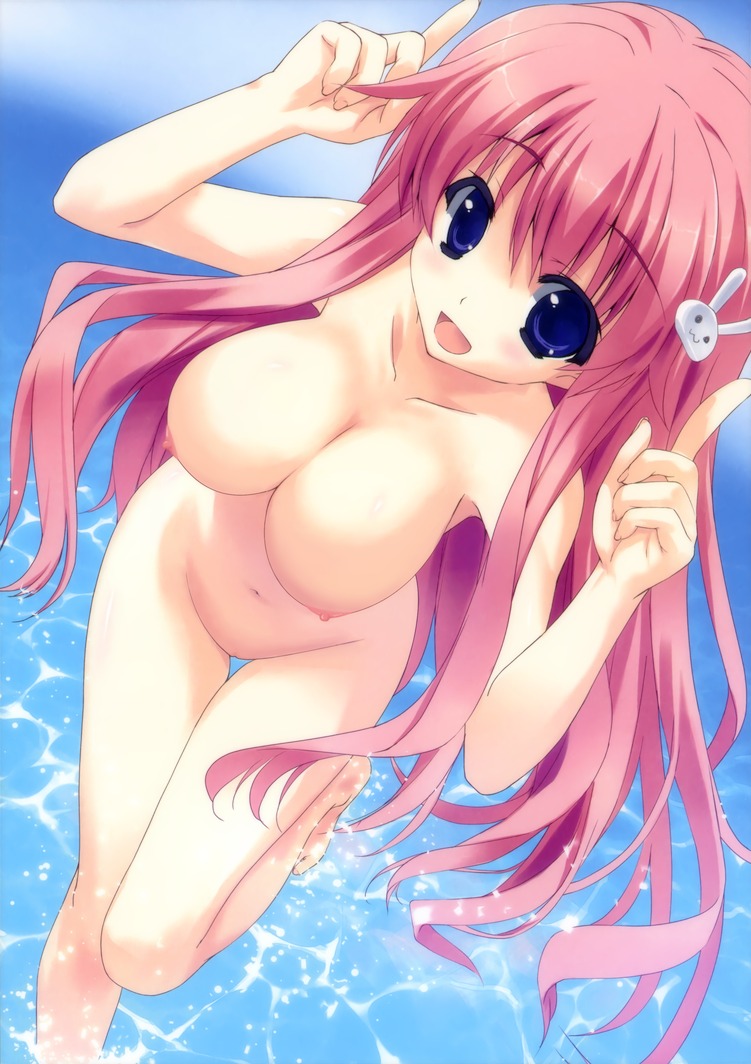 1girls baka_to_test_to_shoukanjuu blush breasts busty erect_nipples female himeji_mizuki large_breasts legs long_hair nipples nude nude_filter photoshop pink_hair rule34 smile solo thighs uncensored water