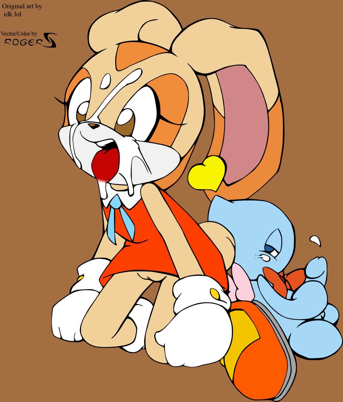 anthro chao_(sonic) cheese_the_chao color cream_the_rabbit female fur furry interspecies male pussy rabbit rogers rule34 sega sonic_(series) sonic_the_hedgehog_(series) vulva