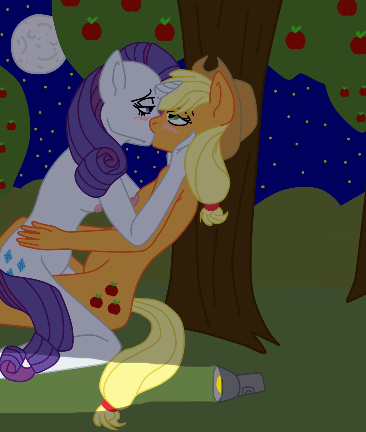 anthro applejack_(mlp) blonde_hair earth_pony equine female female_only friendship_is_magic fur furry furry_only horse multiple_females my_little_pony orange_fur pandorabox pony purple_hair rarity_(mlp) rule34 straight_hair unicorn white_fur yuri